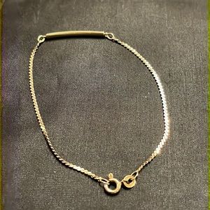 14kt yellow 585 gold bar bracelet 8”